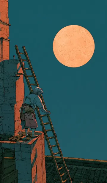 chimerical vocabulary card: A Ladder to the Moon