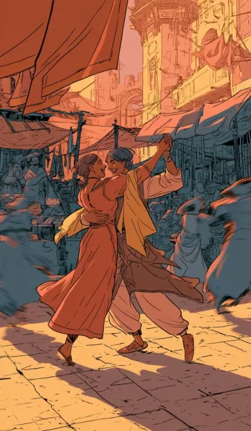 verliefd vocabulary card: The Market Dancers